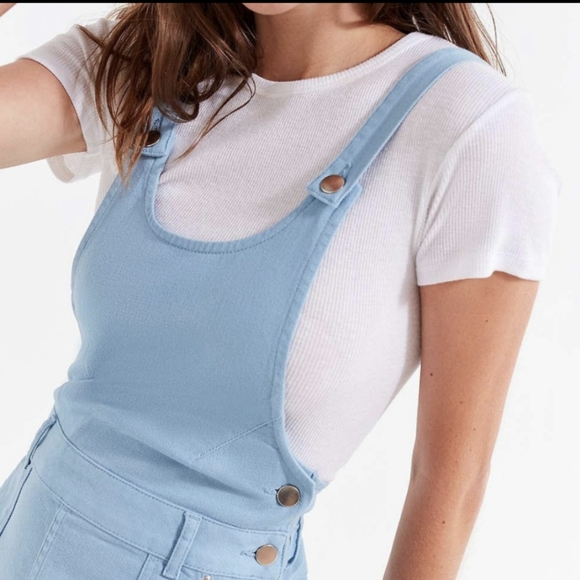 Urban Outfitters Light Blue Stretch Denim Overall Dress Size 0 - Picture 4 of 9